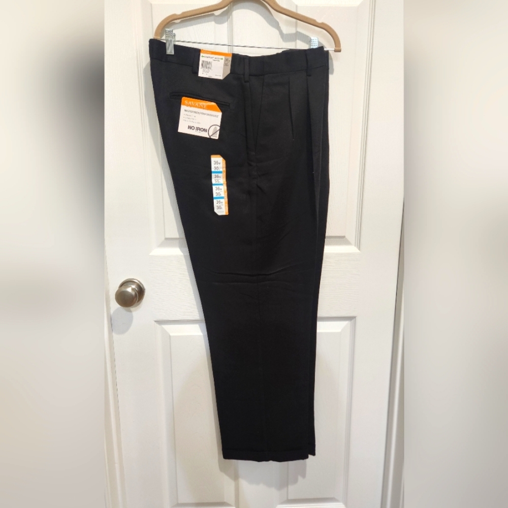 NWT: Black No Iron Dress Pants 36x30